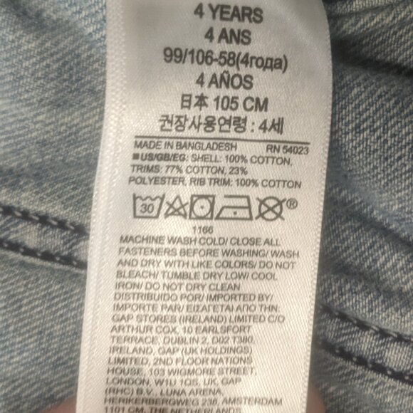 Baby Icon Denim Hoodie Jacket babyGAP Size 4 Denim and Light Heather Grey - Picture 4 of 9